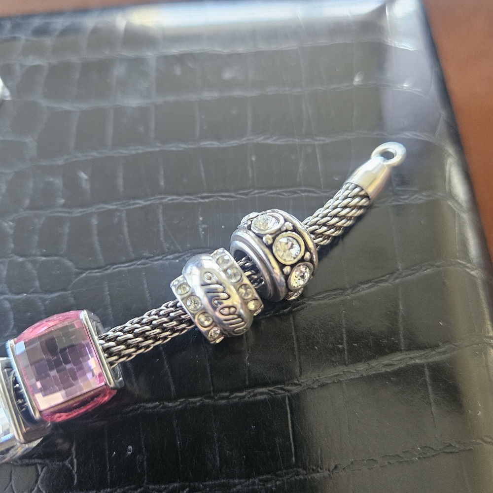 Brighton Silver Bracelet with Pink and Black Accents - Picture 4 of 6